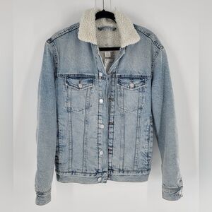 H&M Men's Denim Jacket Size S Sherpa Lined New